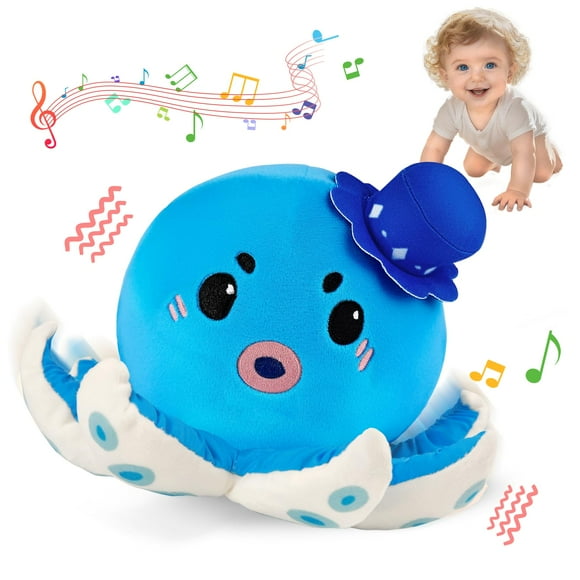 Peluche musical de pulpo gateador SAIMAND para bebés de 6 a 12 meses