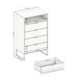 thumbnail image 3 of Kappesberg Collins White Tall 4-Drawer Dresser with Open Shelf – 47.6"H x 29.1"W x 17.7"D - for Adults and Teens, 3 of 6