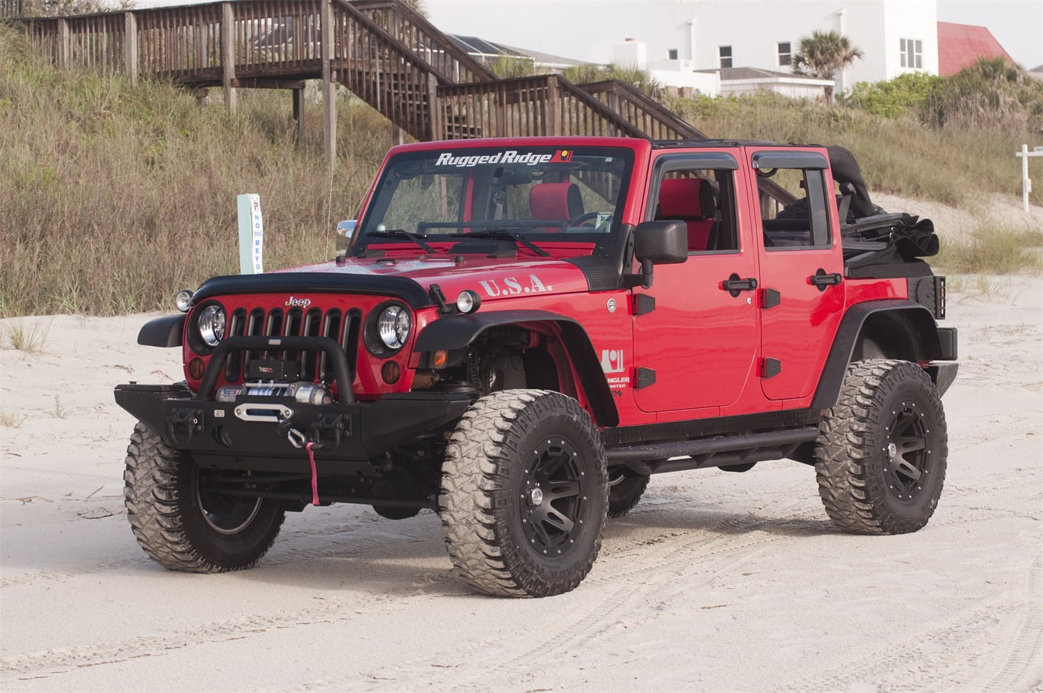 Rugged Ridge 11351.12 Window Rain Deflectors, 0714 Jeep Wrangler