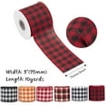 thumbnail image 5 of Joycrosso Wired-Edge Checkered Burlap Ribbon, 3 Inch x 10 Yard, Red/Black, Buffalo Plaid Ribbon for Gift wrapping, Christmas Decorations, Wreaths, Big Bows, Rustic Farmhouse Holiday Decoration, 5 of 6