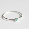 thumbnail image 3 of 925 Sterling Silver Natural Emerald Gemstone Ring, Round Cut Ring Wedding Gift For Christmas, 3 of 5