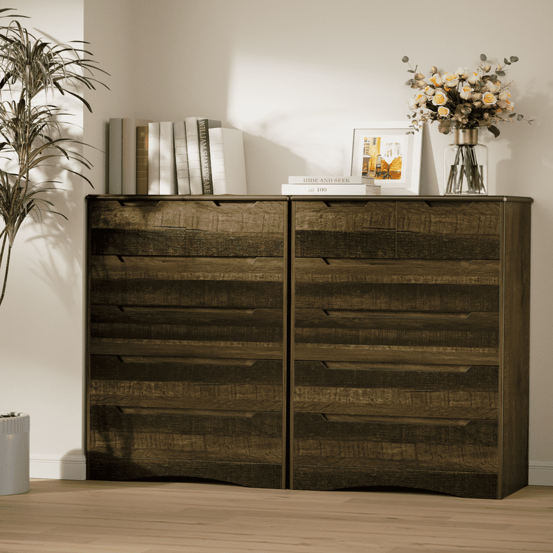 6 Drawer Tall Dresser, Large Storage Chest of Drawers, Anti-Tip Wooden Organizer, FSC-Certified MDF Cabinet for Bedroom, Entryway, Office & Living Room, Brown
