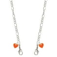 thumbnail image 1 of Acrylic 5/16" Orange Heart Silvertone Face Mask Necklace, 1 of 2