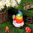 thumbnail image 4 of Statue en Résine de Nain Arc-en-Ciel de Jardin, Poupée Sans Visage Miniature, 4 of 5