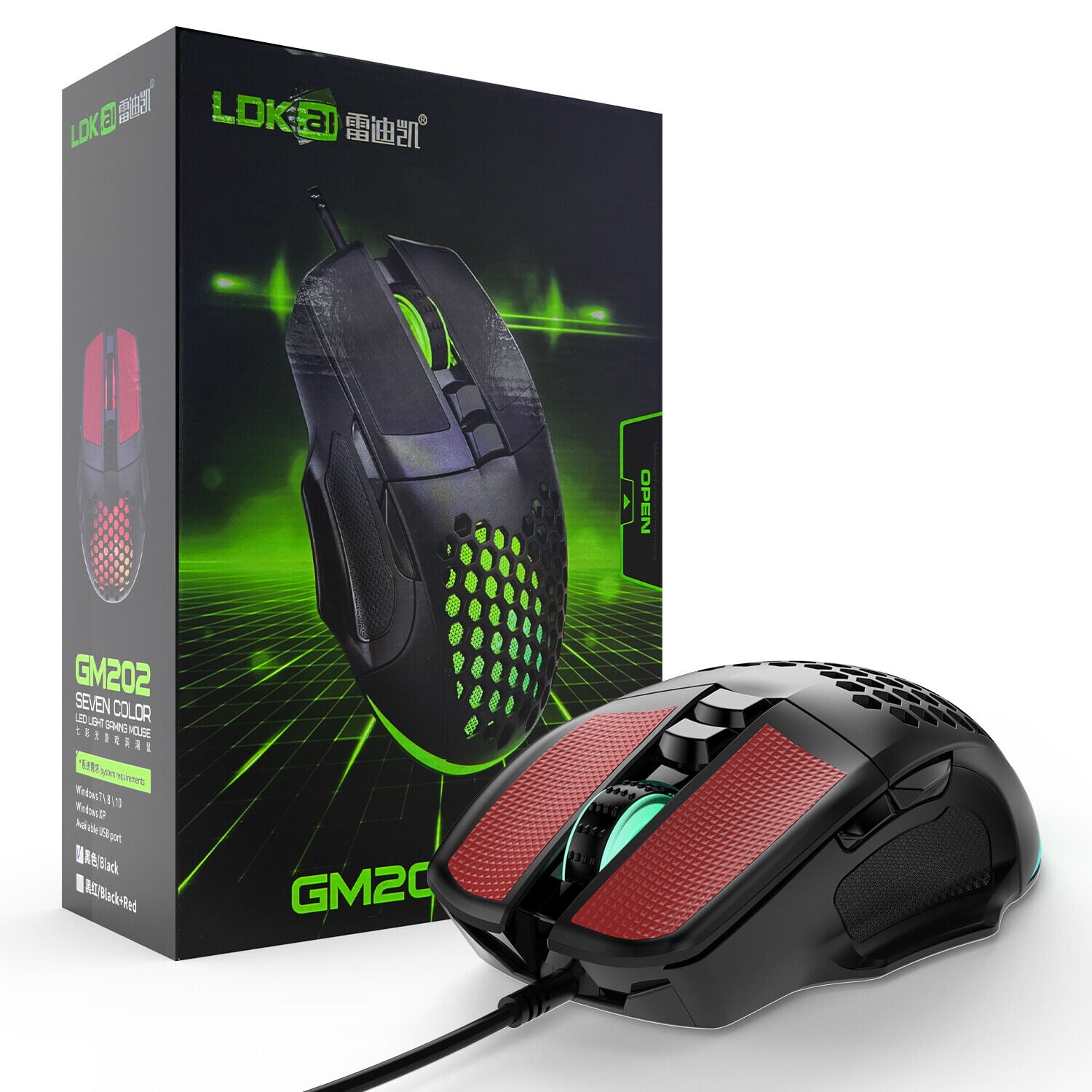 TROPRO Programmable RGB Gaming Mouse, 6 DPI (1000/1600/2400/3200/4800/6400)  96g Ultra Lightweight Honeycomb Optical LED Wired Mouse with Programmable 6  Keys RGB Marquee Effect Light 