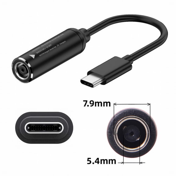 Chenyang DC Jack 7.9x5.4mm Input to USB-C Type-C Power Plug Charge Cable for Laptop Phone PD9V 5V 20V