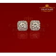 thumbnail image 2 of King of Bling's 3.8ct Cubic Zirconia 925 Yellow Silver Women's & Men's Hip Hop Square Earrings, 2 of 12
