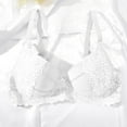 thumbnail image 4 of Fatuov Lace Wire Bras for Women Full Coverage Push Up Soft T-Shirt Bra for Casual, Supportive Solid Color Underwear 36B, White, 4 of 5