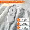 thumbnail image 2 of Senfot 50" x 60" Electric Throw Blanket Heated - 5 Settings, 4H Auto Shut-Off, PV Velvet & Sherpa, White, 2 of 6