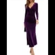thumbnail image 1 of Vestido Elegante de Terciopelo para Mujer, con Escote en V Profundo, Cruzado A la Cadera, Liso, de Larga, para Fiesta de Noche, Cóctel o Graduación Oscuro XL, 1 of 9