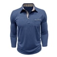 thumbnail image 4 of Yusimy Mens Solid Color Long Sleeve Shirts Casual Classic Button Collar Golf Shirt with Pocket Breathable Fall Clothing, 4 of 7