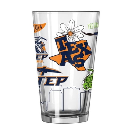 Logo Brands 231-G16P-63 16 oz NCAA University of Texas at El Paso Native Pint Glass