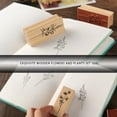 thumbnail image 3 of pitrice Stamp Rectangular Wood Rubber Scrapbooking Stamp DIY Flower Printing Photo Album Seal, Type 5, 3 of 8