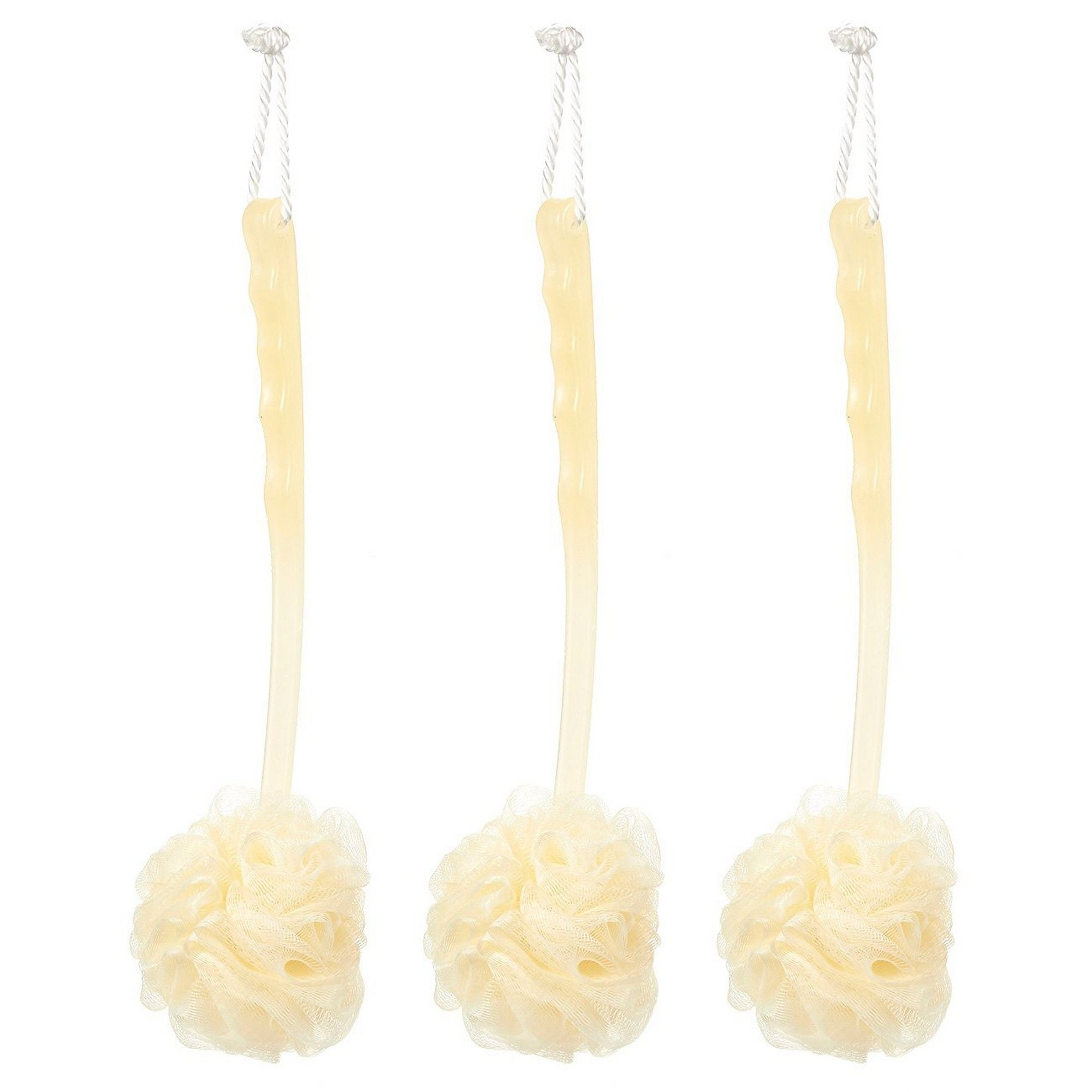 Body Back Scrubber Bath Sponges 3Pack Exfoliating Mesh Pouf Shower