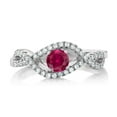 thumbnail image 2 of Gem Stone King 925 Sterling Silver Round Red Created Ruby Infinity Ring for Women (0.94 Cttw, Size 9), 2 of 3