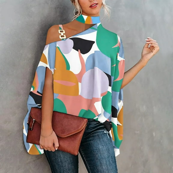 symoid Womens Tank Tops T-Shirts- Blouse Halter Neck Printed Flutter Drop Shoulder Short Sleeve Casual Tee Tops ,for Spring, Summer and Fall Green XL