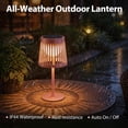 thumbnail image 5 of The Growing Ground 2 Pack Solar Table Lamps Outdoor, Modern Linear Design Decorative LED Lights, Pink, 5 of 8