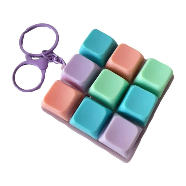 Llavero con teclado Fidget, clicker, novedoso, creativo, portátil, mecánico Estilo D