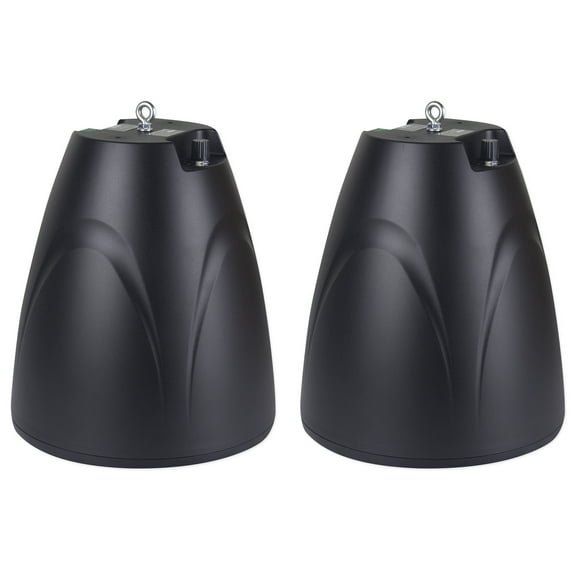 (2) Rockville PEN-65T Black 6.5" 70V Hanging Pendant Speakers For Restaurant/Bar
