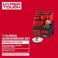 thumbnail image 3 of Hyper Tough 110-Piece Screwdriver Set with Storage Rack, 3 of 8