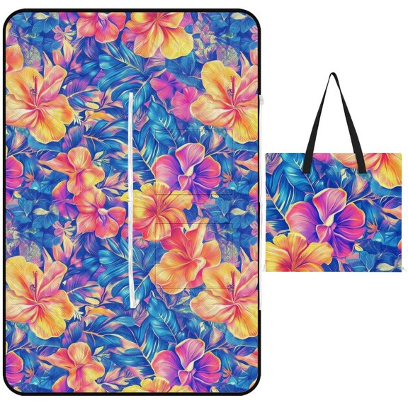 Bohemian Pattern Waterproof Picnic Blanket with Foldable Zipper, Suitable for Outdoor Use, Suitable for Travel, Camping, Beaches, Parks, Grasslands, Picnic Blanket Accessories