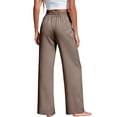 thumbnail image 6 of Dresfit Womens Linen Pants Wide Leg Palazzo Beach Slacks Summer 2026 Loose Lightweight Trousers Cotton Flowy Business Pant with Pockets Khaki M, 6 of 7