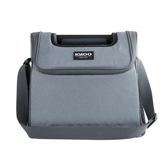 Igloo 18 Can Capacity Laguna Gripper Soft Sided Cooler, Gray Twill with Ibiza Blue