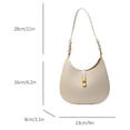 thumbnail image 2 of 2505 Bolso Axila Con Cerradura Texturizada Bolso Bandolera Versátil Color Sólido (Beige) Beige, 2 of 9
