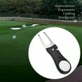 thumbnail image 4 of Fourche de Réparation de Rainure de Golf Pliable Fourche en Plastique Tête en Acier Inoxydable Marqueur de Pelouse Portable Noir, 4 of 8