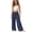 Dark Blue, variant on Girls Wide Leg Linen Pants, Drawstring Flowy Lounge Trousers, Loose Fit Dressy Pants with Pockets (Beige, 8-9 Years)