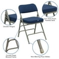 thumbnail image 6 of Flash Furniture HERCULES Series Premium Curved Triple Braced & Double Hinged Navy Fabric Metal Folding Chair, 6 of 13