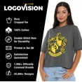 thumbnail image 4 of Harry Potter Hufflepuff Crest Women's Boxy Cropped T-Shirt Casual Graphic Tee, 4 of 6