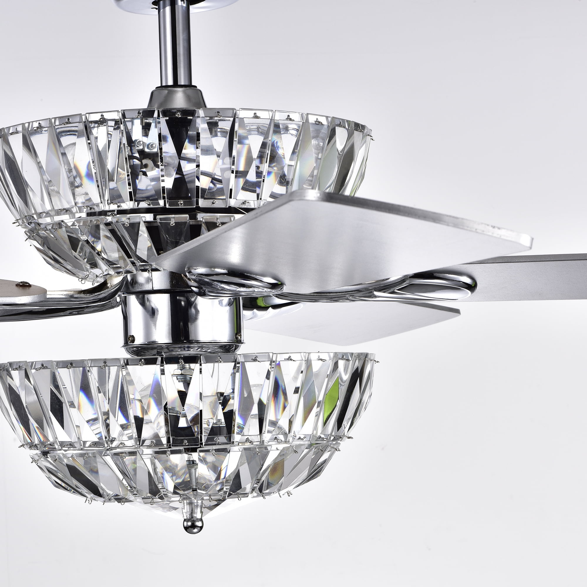 Warehouse of Tiffany Senma 52-inch 3-light Lighted Ceiling Fan with Crystal Bowl Shade Remote Controlled