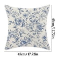 thumbnail image 2 of Bomd Blue Pillow Covers 18x18, Blue and Cream Floral Chinoiserie Throw Pillows, Vintage Rustic Toile Flower Decorative Pillow Cases, Outdoor Chinoiserie Decor Cushion Case for Couch Bed Sofa, 2 of 6