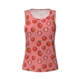 thumbnail image 4 of Xecao Red Strawberry print women's scoop neck, loose-fit workout tank tops for the gym., 4 of 9