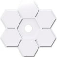 thumbnail image 2 of 18"OD x 4"ID x 6 1/4"C x 1"P Daisy Architectural Grade PVC Contemporary Ceiling Medallion, 2 of 2