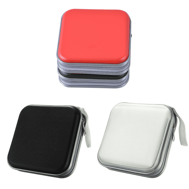 40 Uds Capacidad Disco CD DVD Cartera Almacenamiento Organizador Estuche Protector () Rojo