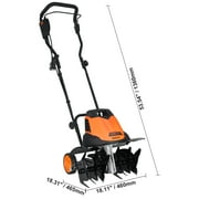 VEVOR 12 Amp Electric Tiller, 18 Tilling Width 3.94 Tilling Depth Corded Electric Tiller/Cultivator, Steel Mn Tines, Rototiller for Garden Lawn Soil Digging