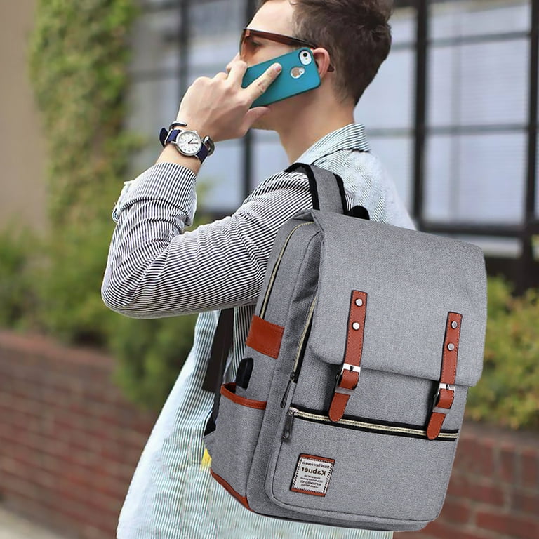 bag wizard vintage travel school college laptop book backpack VanBasic Canvas Unisex Casual Rucksack 17 inch Daypacks Schoolbag Bookbag Hiking Camping Black : Electronics 1 x Secondary Pocket with zipper Indian travel brand Nasher Miles
