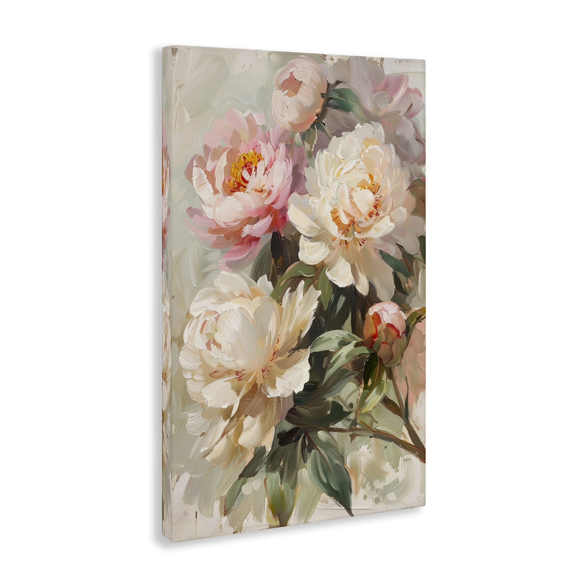 Stupell Industries Spring Peony Bundle Plants & Flowers Painting Wrapped Canvas Art Print Wall Art, 20 x 30