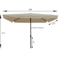 thumbnail image 4 of ARCTICSCORPION 10 x 6.5ft Rectangular Patio Outdoor Market Table Umbrellas with Crank and Push Button Tilt for Garden Pool Shade Swimming Pool Market, Tan, 4 of 4