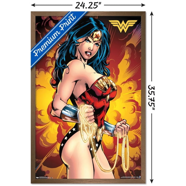 Wonder Woman アートポスター 額装済み DC Comics - Wonder Woman - Vibrant Wall Poster, 22.375
