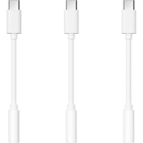 [Apple MFi Certified] 3 Pack Headphone Adapter for iPhone 15,USB Type C to 3.5mm Female Headphone Jack Adapter Aux Audio Dongle Compatible with iPhone 15/15 Plus/15 Pro/15 Pro Max,Galaxy S23 S22 Ultra