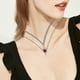 thumbnail image 5 of Red Crystal Heart-shaped Dagger Pendant Layered Necklace With French Women's Collarbone Chain, 5 of 5