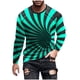 thumbnail image 2 of Blusas y camisas de manga larga con cuello redondo para hombre, blusa informal de manga larga con cuello redondo y estampado de rayas, blusa de poliéster para hombre, 2 of 4