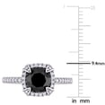 thumbnail image 3 of Round Cut Black Diamond Ring, Halo Diamond Engagement Ring, Solitaire With Accents Diamond Ring, Prong Set Ring, 14K White Gold Plated, 2.2 Ct Simulated Diamond, Gemstone Ring, 3 of 3