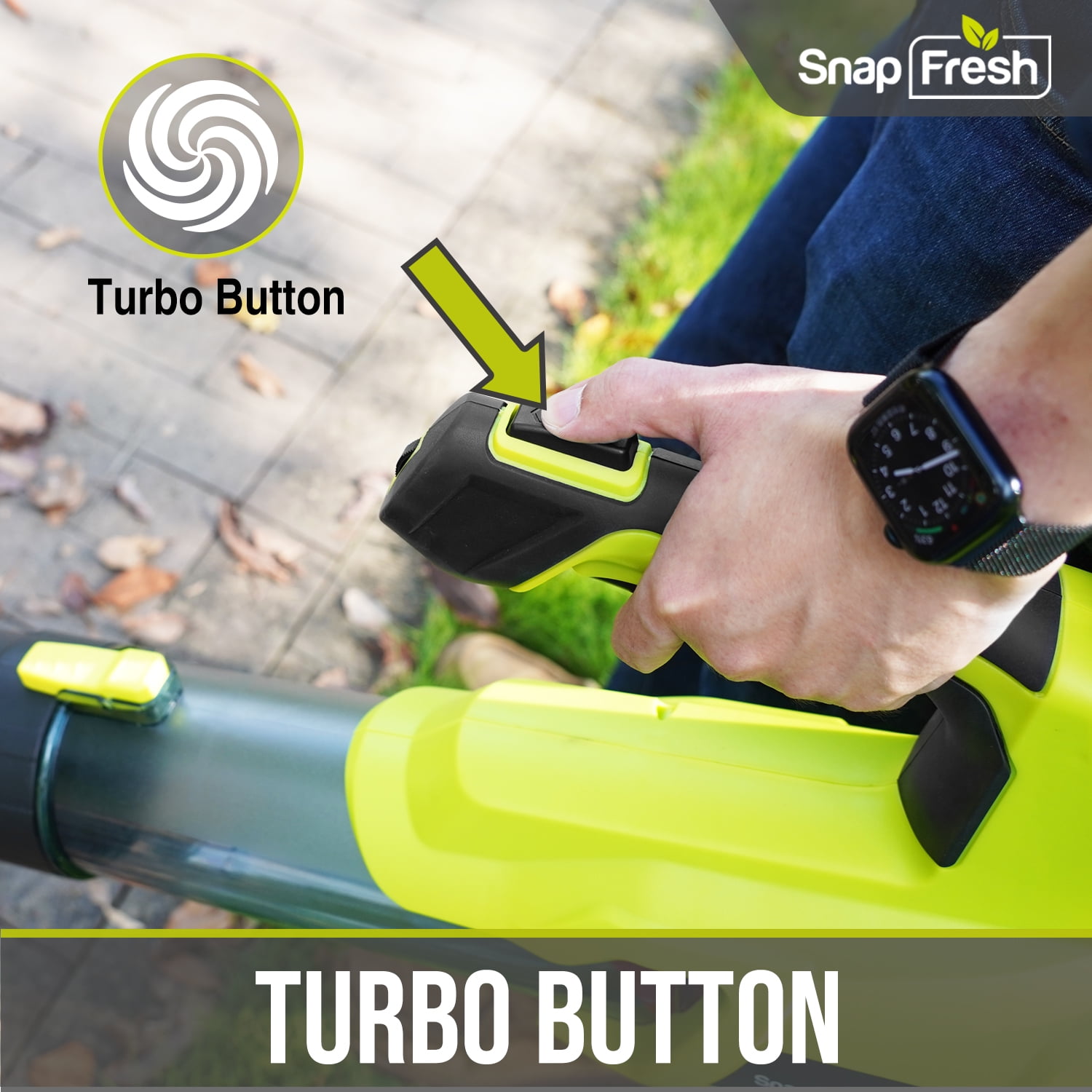 SnapFresh 20V Cordless Leaf Blower Brushless 120MPH 550CFM w/ 7+1 Speed 4.0Ah Battery & Charger