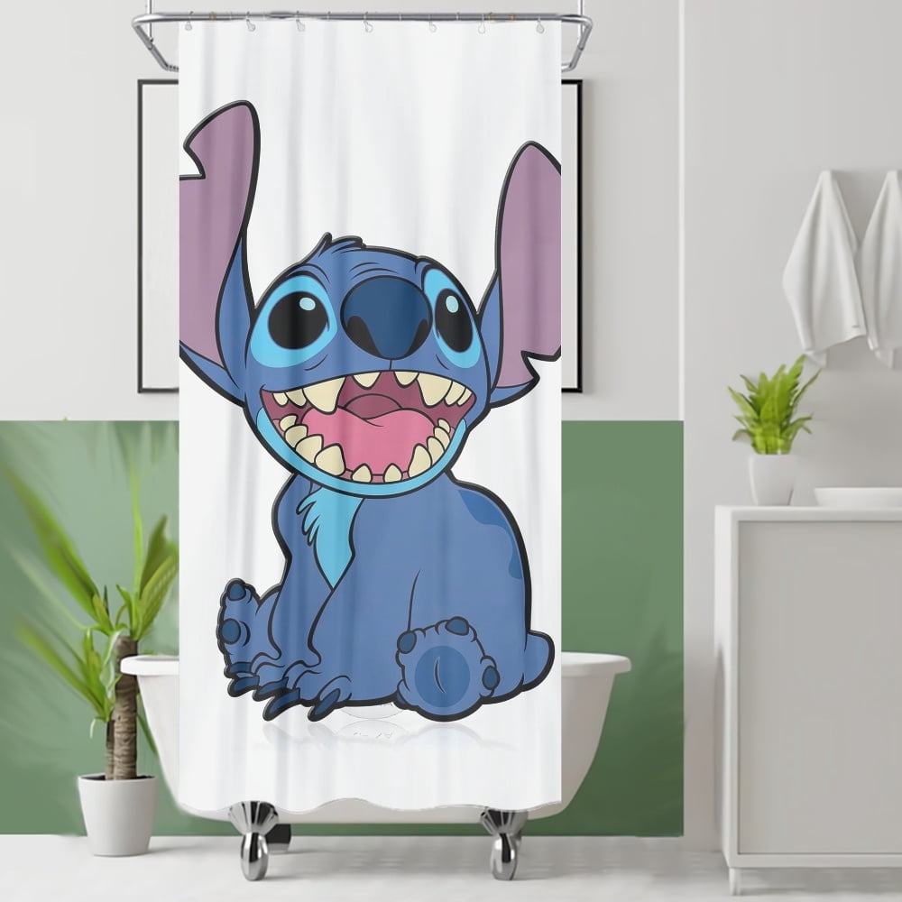 Disney Lilo Stitch Shower Curtain Christmas Holiday Shower Curtain for