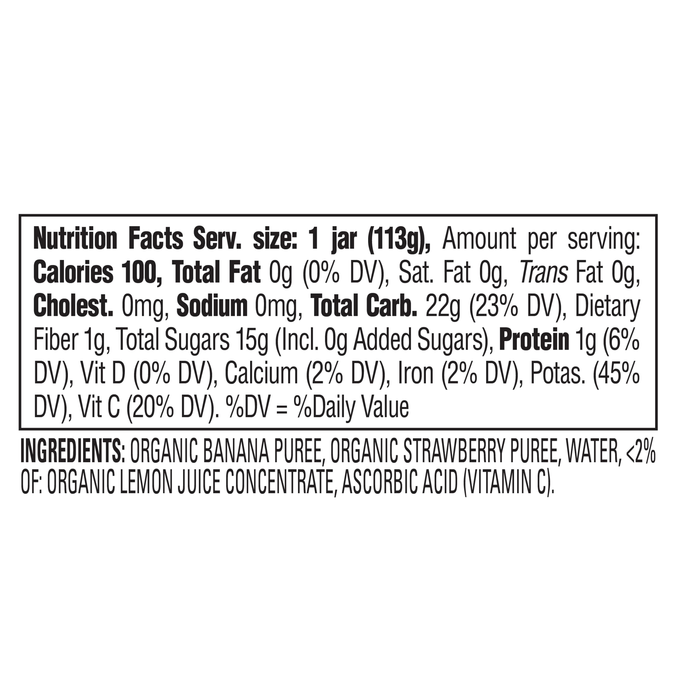 (2 pack) Happy Baby Organics Clearly Crafted, Stage 2, Bananas & Strawberries Organic Baby Food, 4 oz. Jar
