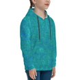 thumbnail image 3 of Balery Blue Green Glitter Pattern Boys Hoodie, Youth Pullover Hooded Sweatshirt, Kangaroo Pocket Hoodie for Kids Girls -Medium, 3 of 6